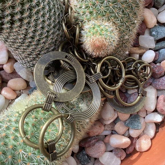 Roaman’s Brass Circular Link Hasp Closure Boho Hippy Belt main image 4